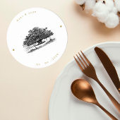 Wedding Coaster with Warm Bokeh Lights ラウンドペーパーコースター