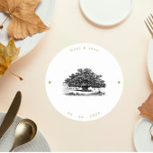 Wedding Coaster with Warm Bokeh Lights ラウンドペーパーコースター