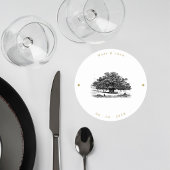 Wedding Coaster with Warm Bokeh Lights ラウンドペーパーコースター