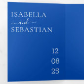 Wedding Cobalt Blue All in one set kindly reply 三つ折り招待状 (内部最初)