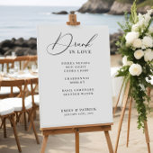 Wedding Cocktail Bar Menu Elegant Modern ポスター