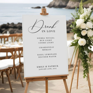 Wedding Cocktail Bar Menu Elegant Modern ポスター