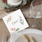 Wedding Cocktail Napkin with Botanical Design スタンダードカクテルナプキン