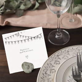 Wedding Cocktail Napkin with String Lights スタンダードカクテルナプキン