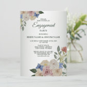 Wedding Colorful Floral Butterfly Engagement Party 招待状 (スタンド正面)