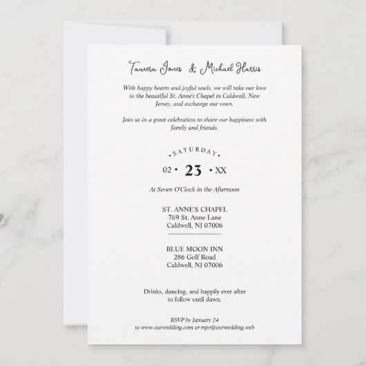 Wedding Colorful Red Shades Flowers Bouquet 招待状 (裏面)