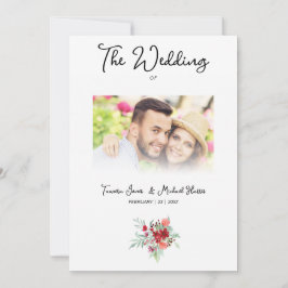 Wedding Colorful Red Shades Flowers Bouquet 招待状