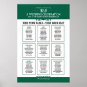Wedding Concert Theme Seating Chart Sign ポスター (正面)