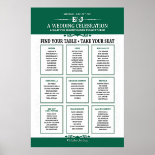 Wedding Concert Theme Seating Chart Sign ポスター