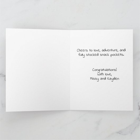 Wedding Congratulations Honeymoon Trip Snacks Card カード (内部)