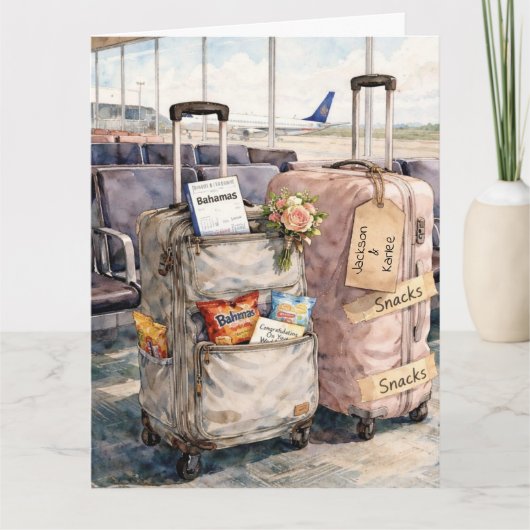 Wedding Congratulations Honeymoon Trip Snacks Card カード (正面)
