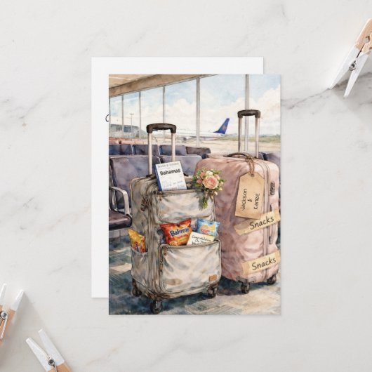 Wedding Congratulations Honeymoon Trip Snacks Card カード (正面/裏面インサイチュ)