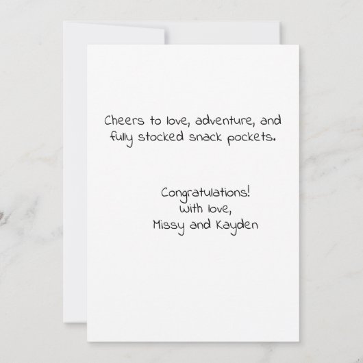 Wedding Congratulations Honeymoon Trip Snacks Card カード (裏面)