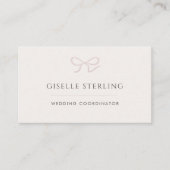 Wedding Coordinator Pink Bow 名刺 (正面)