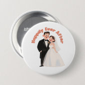 Wedding Couple Illustration Happily Ever After 缶バッジ (正面&裏面)