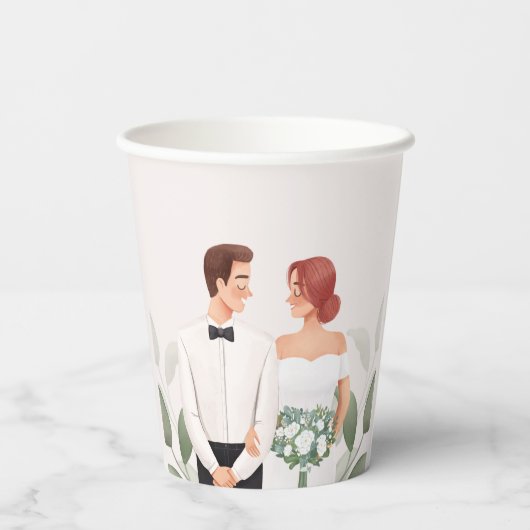 Wedding Couple Illustration Paper Cup 紙コップ (裏面)