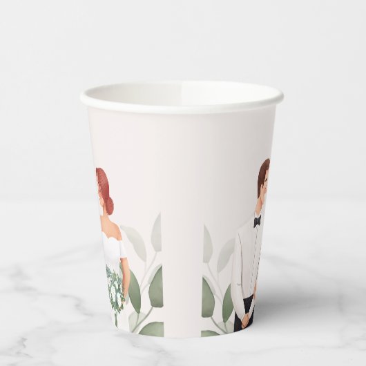 Wedding Couple Illustration Paper Cup 紙コップ (左)