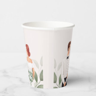 Wedding Couple Illustration Paper Cup 紙コップ