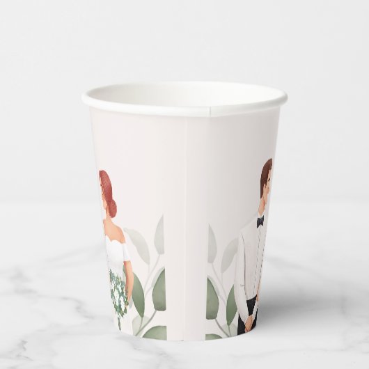 Wedding Couple Illustration Paper Cup 紙コップ (右)