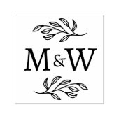 Wedding Couple Monogram Elegant Botanical セルフインキングスタンプ (デザイン)