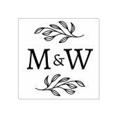 Wedding Couple Monogram Elegant Botanical ラバースタンプ (インプリント)