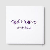 Wedding couple. Name date purple simple minimal mo ゲストブック (裏面)