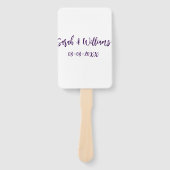 Wedding couple. Name date purple simple minimal mo ハンドファン (正面)