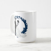 Wedding Couple Silhouette Holding Hands コーヒーマグカップ (正面左)