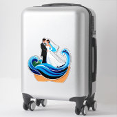 Wedding Couple Silhouette Holding Hands シール (スーツケース)
