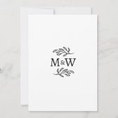 Wedding Couple Simple Monogram Initials Minimalist 招待状 (裏面)