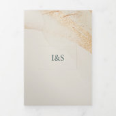 Wedding Cream All in one set Emerald Green Roses 三つ折り招待状 (カバー)