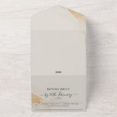 Wedding Cream All in save the date Emerald Green オールインワン招待状 (外側)