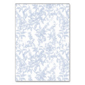 Wedding Crest Blue Floral Elegant Script テーブルナンバー (裏面)