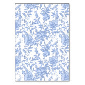 Wedding Crest Delft Blue Floral Elegant Script テーブルナンバー (裏面)
