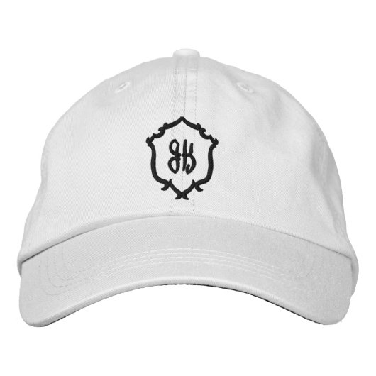 Wedding Crest Monogram Embroidered Baseball Cap 刺繍入りキャップ (正面)