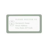 Wedding Crest Monogram Individual Name Address ラベル (正面)