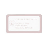 Wedding Crest Monogram Individual Name Address ラベル (正面)