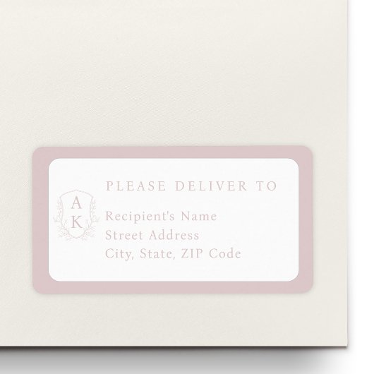 Wedding Crest Monogram Individual Name Address ラベル