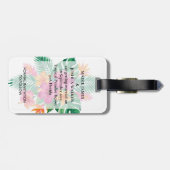 Wedding Crest Save the Date Palm and Hibiscus ラゲッジタグ (裏面横)