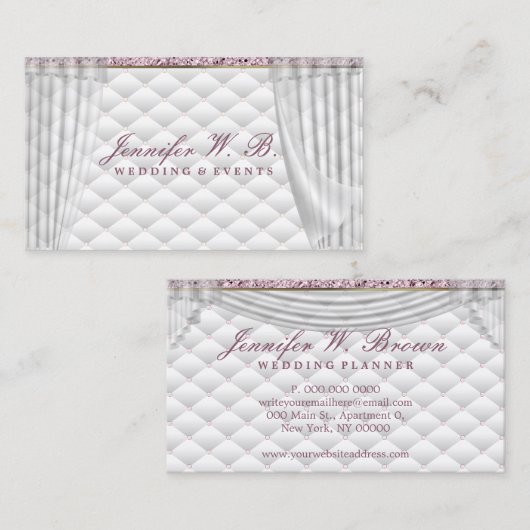 Wedding Curtain Party Decoration Interior Design 名刺 (正面/裏面)