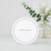 Wedding Custom Guest Lavender Round Place Card (スタンド正面)