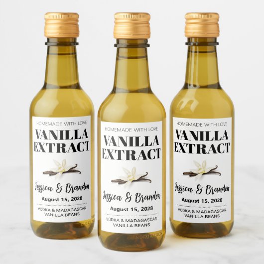 Wedding Custom Vanilla Extract Label ワインラベル (ボトル)