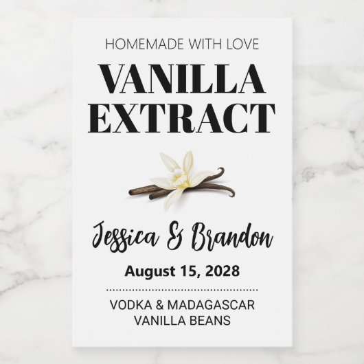 Wedding Custom Vanilla Extract Label ワインラベル (シングルラベル)