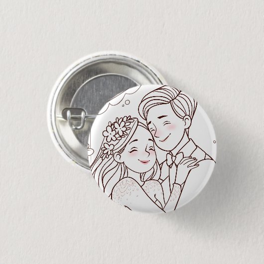 Wedding cute badge 缶バッジ (正面&裏面)