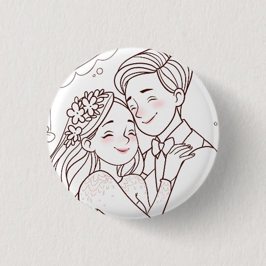 Wedding cute badge 缶バッジ (正面)