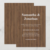 Wedding dark wood simple 招待状 (正面/裏面)
