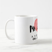 Wedding Date押されたハートの氏及び夫人 コーヒーマグカップ (左)