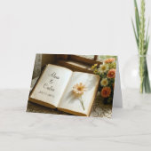 Wedding Date and Names in an Open Book カード (正面)