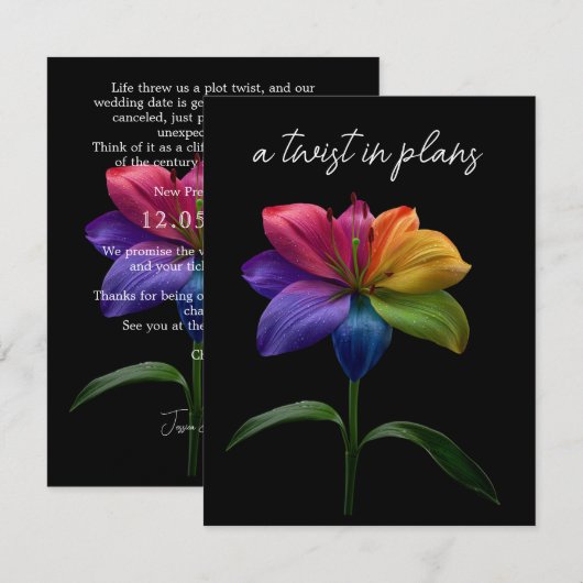 Wedding Date CHANGE Enclosure Card エンクロージャーカード (正面/裏面)