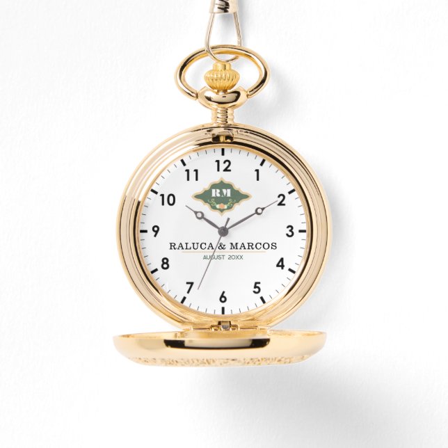 Wedding date couple name  腕時計 (正面)